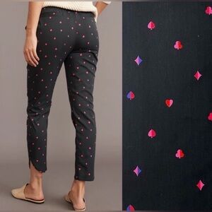 Marine Layer Allison Pants in Black / Queen of Hearts Print - Size M